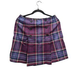 Brooks Brothers Women’s Size 8 100% Wool Plaid Skirt Made In USA Pleated Y2K VTG